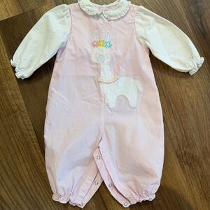 Petit Ami Pink and White Baby Outfit